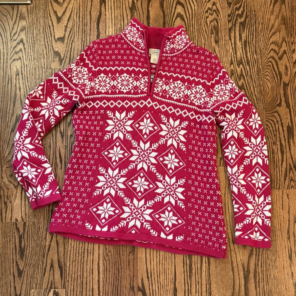 LL Bean ski sweater 100% cotton
